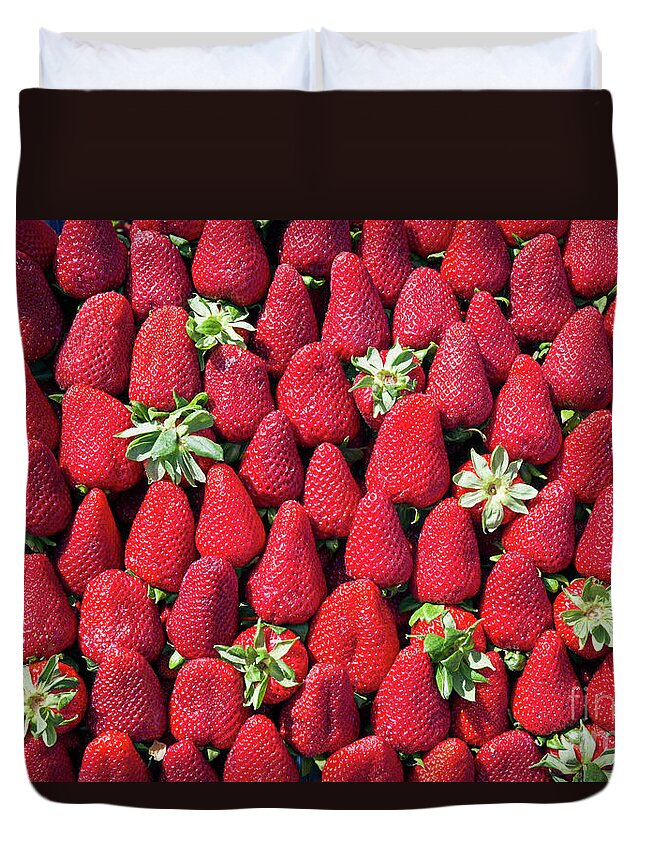Strawberry Duvet Cover featuring the photograph Strawberries  by George Atsametakis