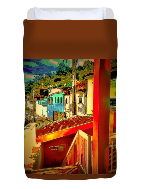 Portugal Duvet Cover featuring the photograph Streets Portugal by John Anderson