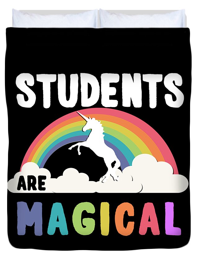 Funny Duvet Cover featuring the digital art Students Are Magical by Flippin Sweet Gear