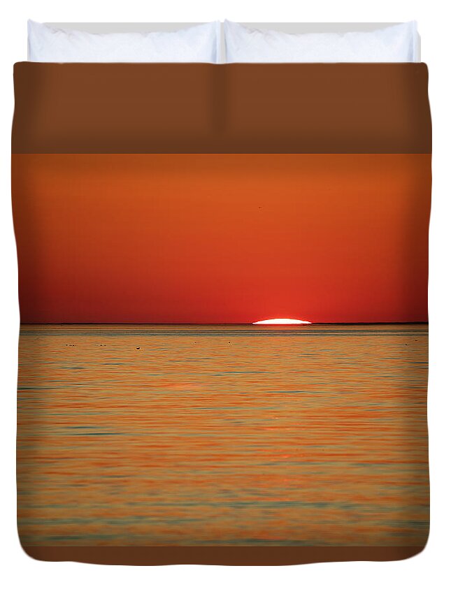 Old Silver Beach Duvet Cover featuring the photograph Stunning End of the Day by Denise Kopko