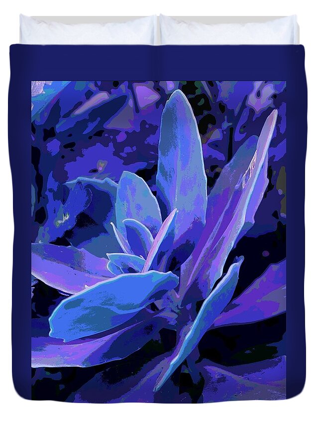 Succulent Duvet Cover featuring the photograph Succulent in Lavender by Loraine Yaffe