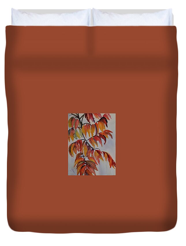  Duvet Cover featuring the painting Sumac by Elise Boam