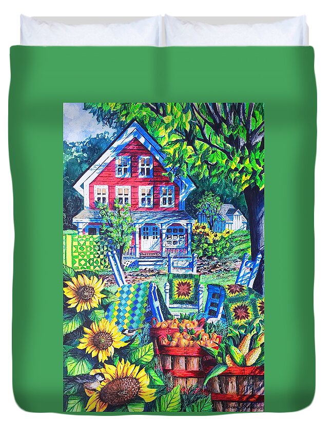 Summer Duvet Cover featuring the painting Summer Joy by Diane Phalen