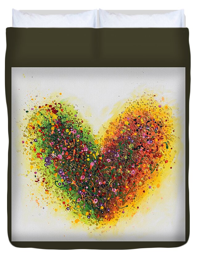 Heart Duvet Cover featuring the painting Summer Love by Amanda Dagg