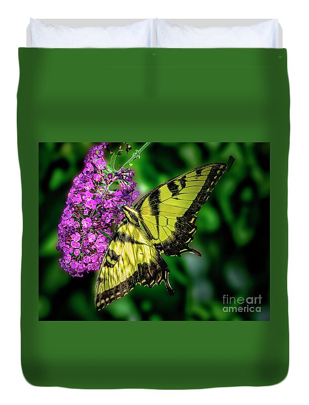 Bug Duvet Cover featuring the photograph Summer Tiger Swallowtail by Nick Zelinsky Jr