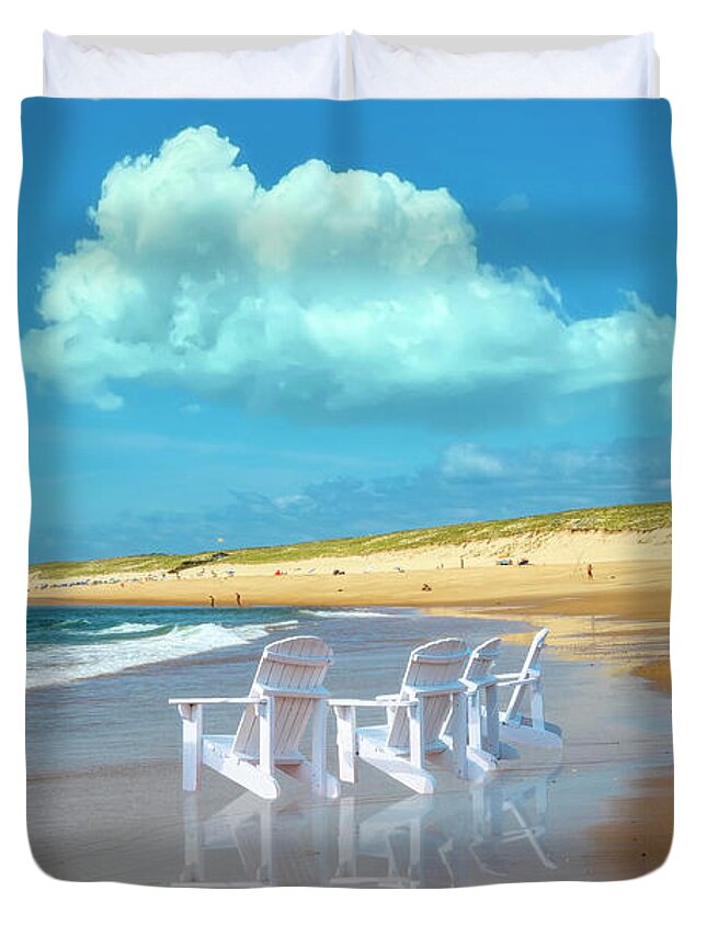 Beach Duvet Cover featuring the photograph Summertime Beach by Debra and Dave Vanderlaan