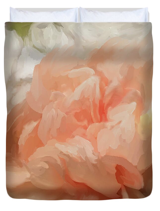 Flowers Duvet Cover featuring the digital art Summertime Blooms 05-Ramona Murdock Art by Ramona Murdock