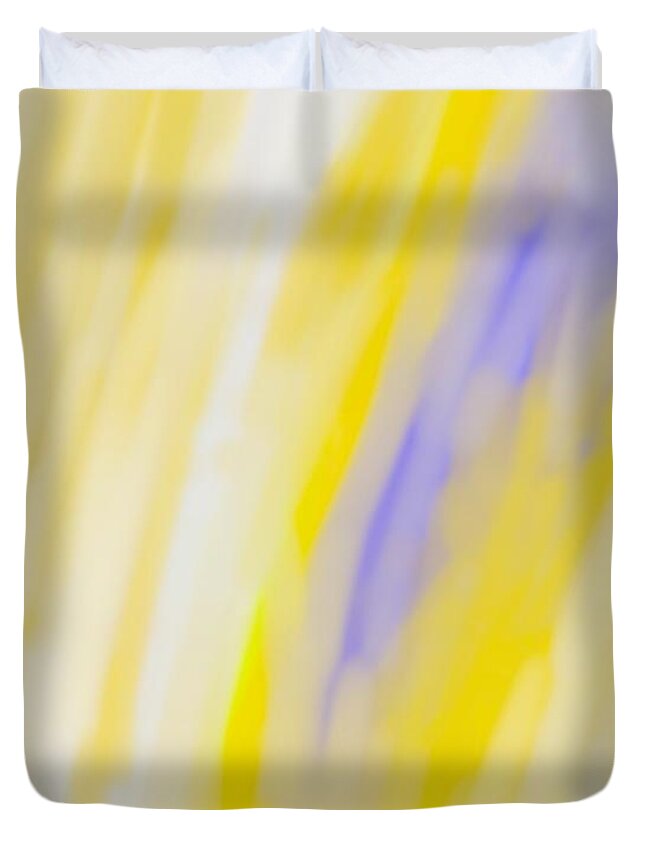 Yellow Duvet Cover featuring the digital art Sunbeam by Cepiatone Fine Art Callie E Austin