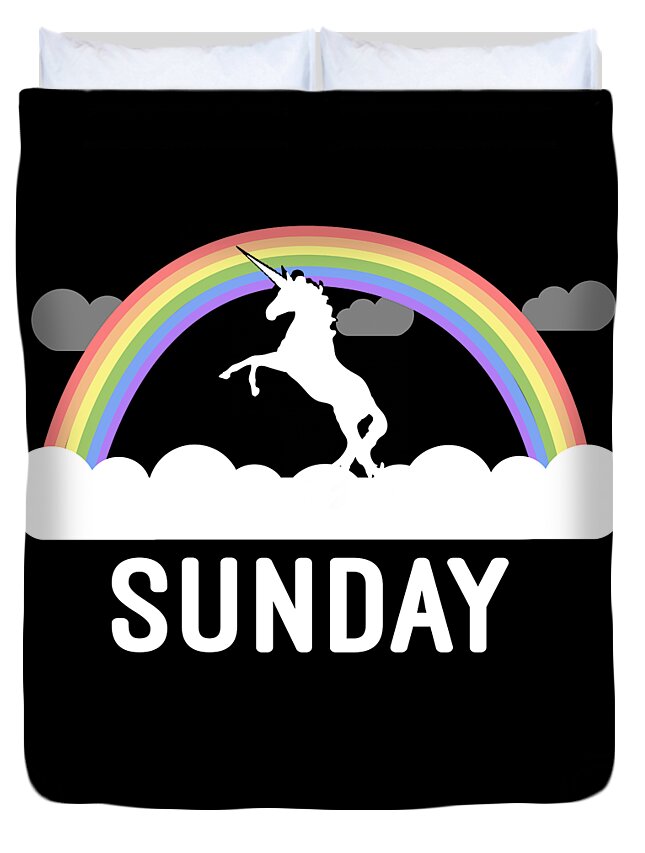 Funny Duvet Cover featuring the digital art Sunday by Flippin Sweet Gear