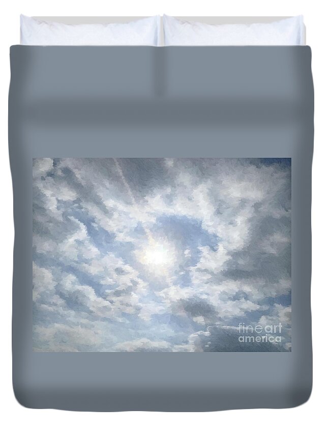Sunlight Duvet Cover featuring the photograph Sunlight Peeking Through by Katherine Erickson