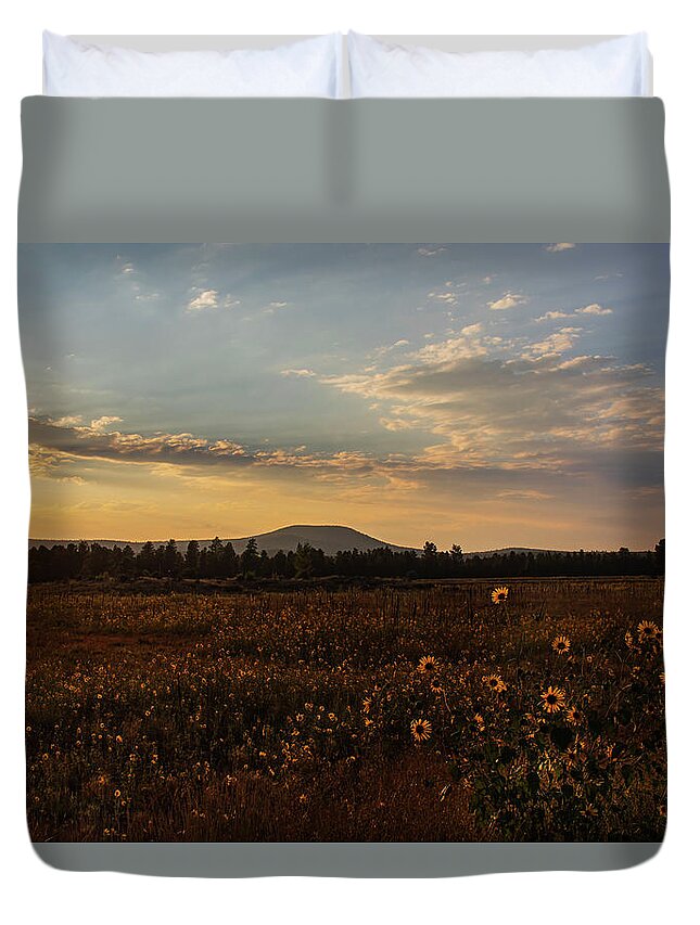 Sunset Duvet Cover featuring the photograph Incandescence by Laura Putman