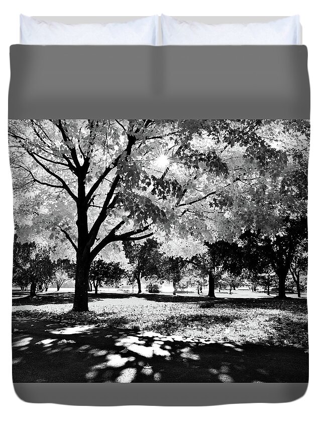 Park Duvet Cover featuring the photograph Sunny October by Susie Loechler
