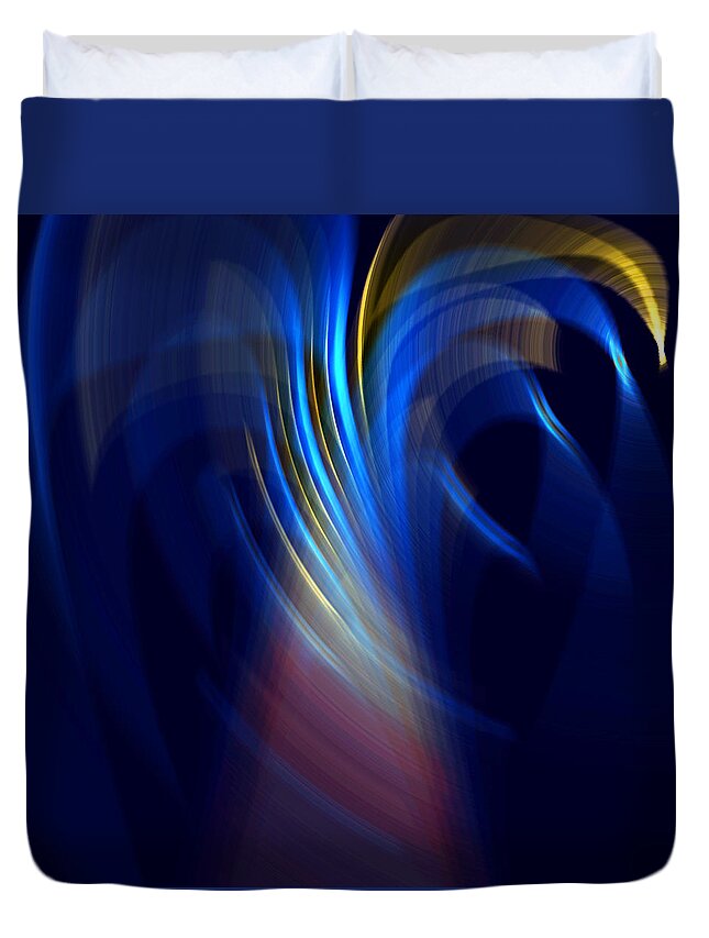 Abstract Art Duvet Cover featuring the digital art Sunray Blues by Ronald Mills