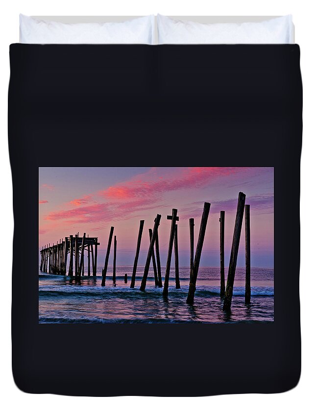 59th Pier Duvet Cover featuring the photograph Sunrise 59th Street Pier by Louis Dallara