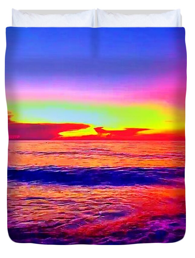 Sunrise Duvet Cover featuring the photograph Sunrise Beach 20 by Rip Read