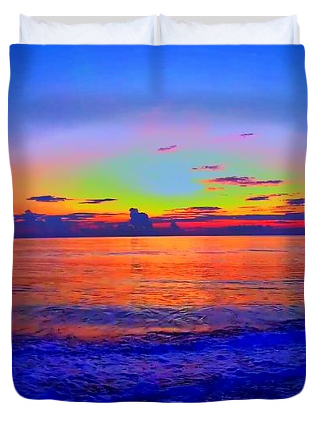 Sunrise Duvet Cover featuring the photograph Sunrise Beach 254 by Rip Read