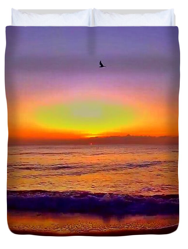 Sunrise Duvet Cover featuring the photograph Sunrise Beach 40 by Rip Read