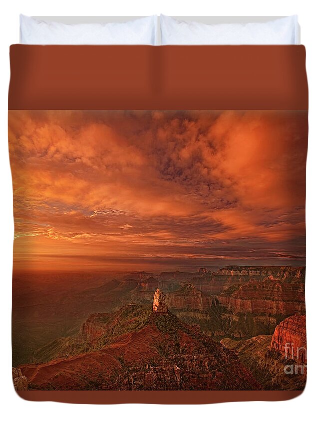 Dave Welling Duvet Cover featuring the photograph Sunrise Clouds North Rim Grand Canyon National Park Arizona by Dave Welling