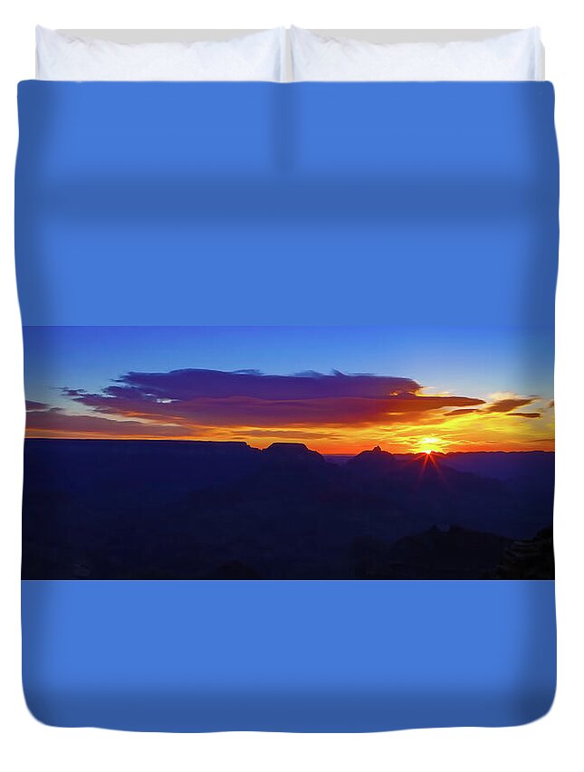 Arizona Duvet Cover featuring the photograph Sunrise in the Canyon by Rick Furmanek
