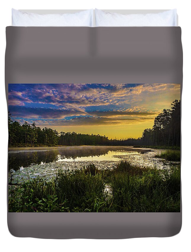 Landscape Duvet Cover featuring the photograph Sunrise on Roberts Branch by Louis Dallara