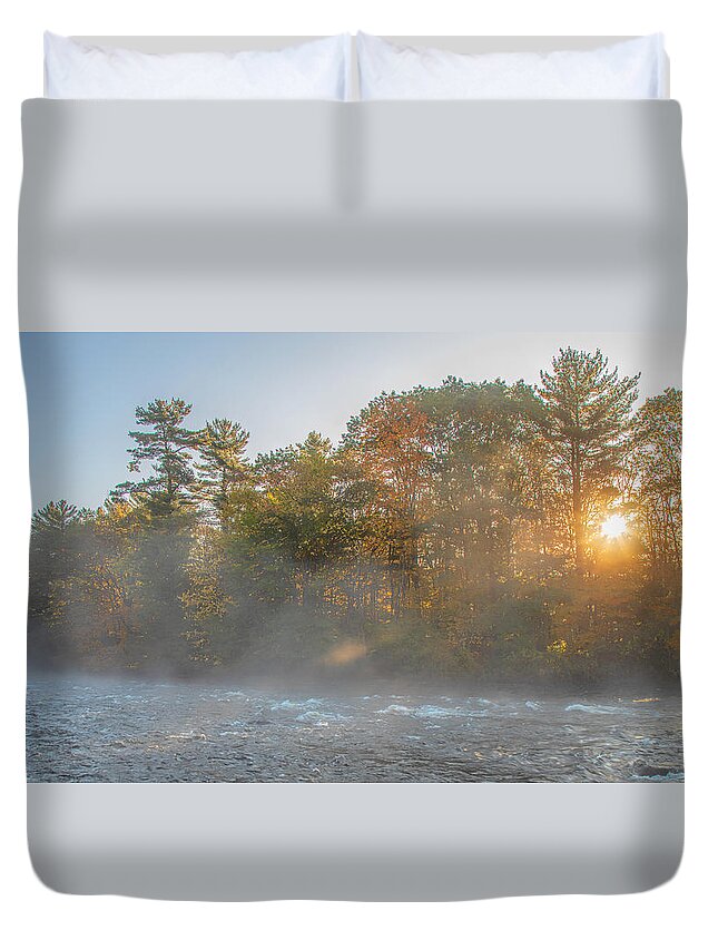 Sunrise Duvet Cover featuring the photograph Sunrise on the Salmon by Rod Best