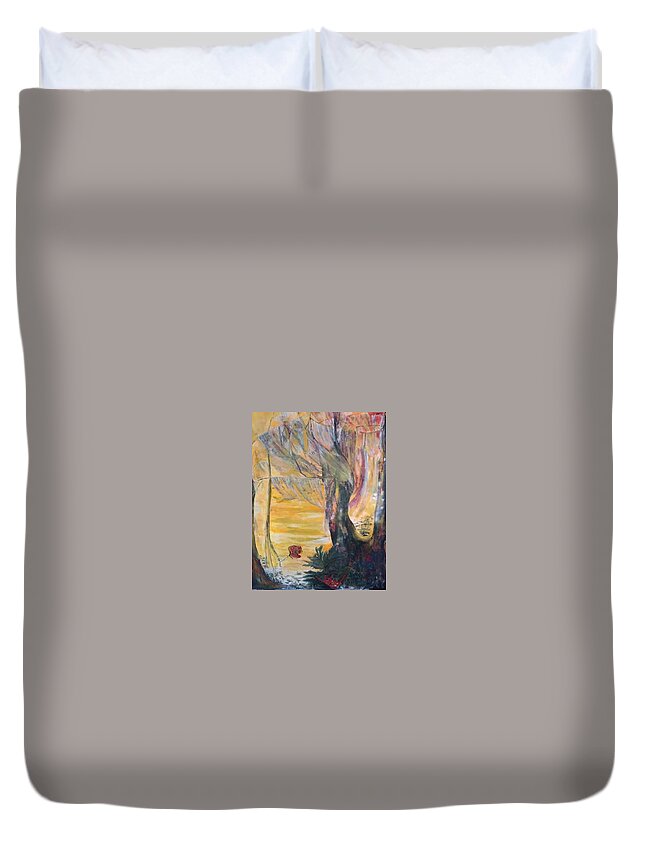 Sunshine Duvet Cover featuring the painting Sunrise on Wilmington Island by Peggy Blood