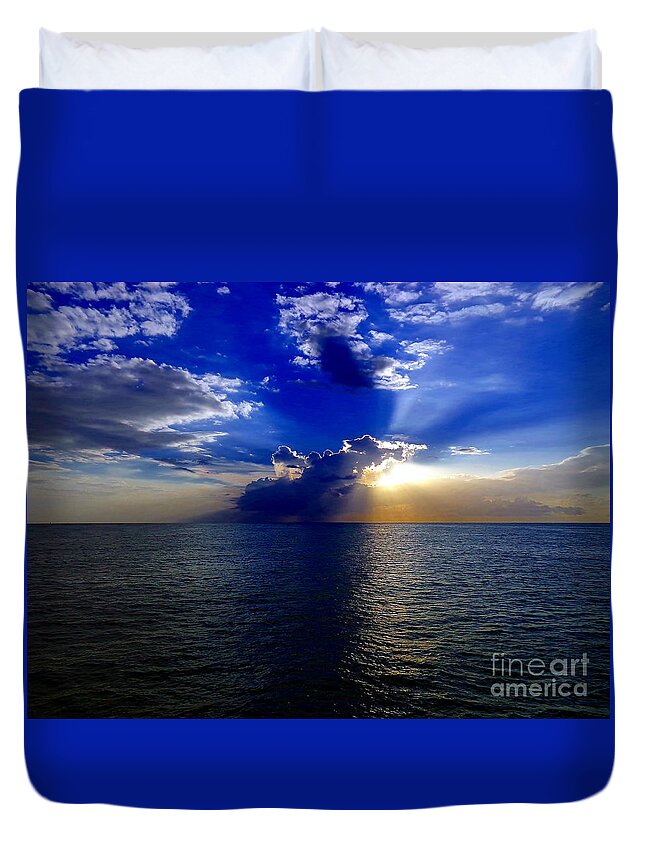 Sunset Duvet Cover featuring the photograph SUNSET @ Gulf of Mexico by Thomas Schroeder