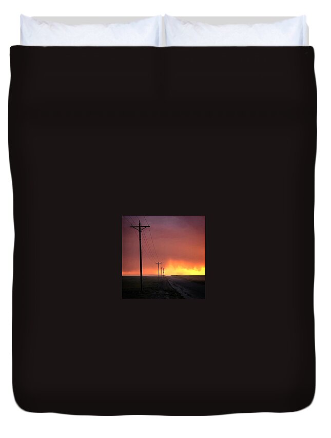Sunset Duvet Cover featuring the photograph Sunset 2 by Julie Powell