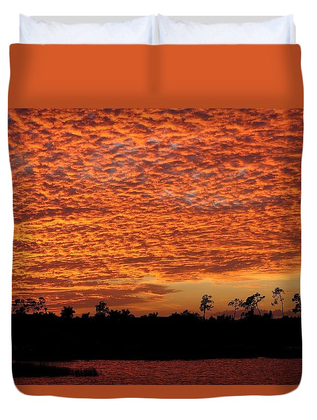 Sunset Duvet Cover featuring the photograph Sunset 2 by Mingming Jiang