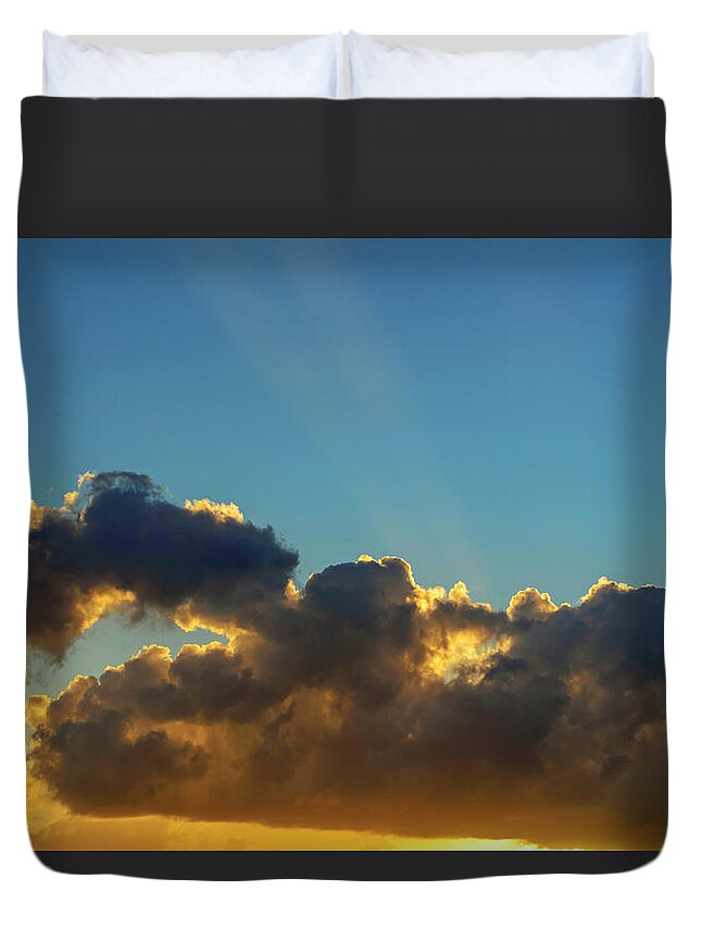 Sunset Duvet Cover featuring the photograph Sunset 6 by AE Jones
