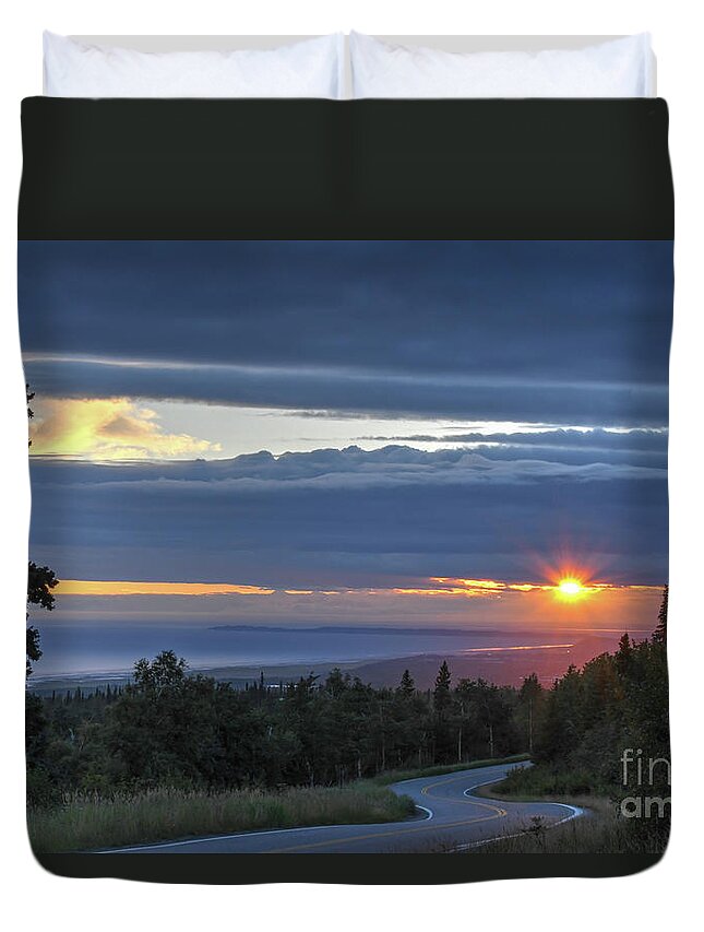  Duvet Cover featuring the photograph Sunset Alaska by Joanne West