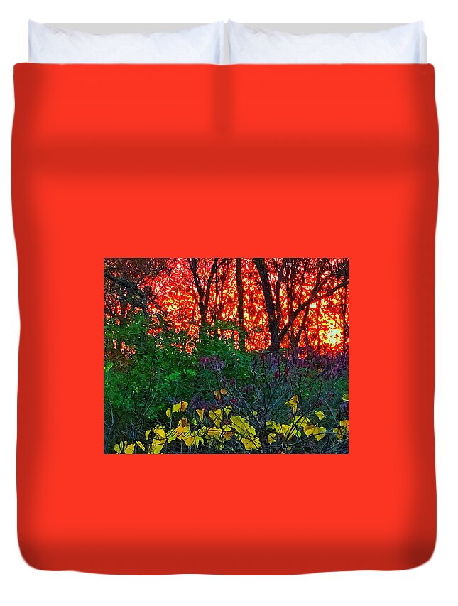Sunsets Duvet Cover featuring the photograph Sunset Burst 2020 by Ruben Carrillo