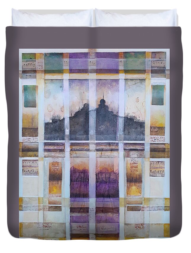 Sunset Duvet Cover featuring the painting Sunset by Carolina Prieto Moreno