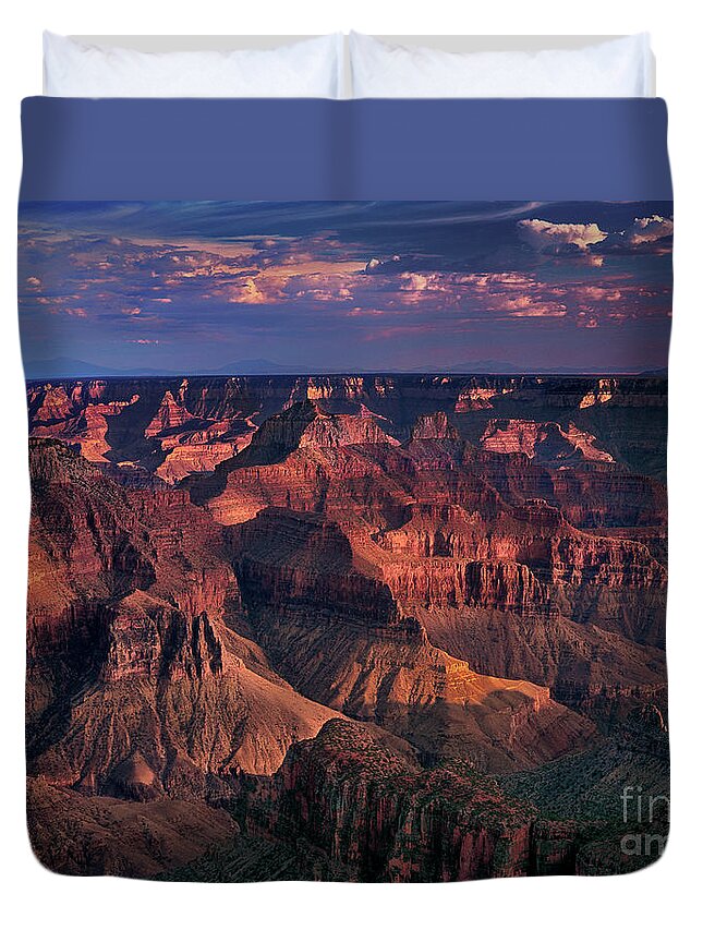 Dave Wellling Duvet Cover featuring the photograph Sunset Clearing Storm North Rim Grand Canyon Np Arizona by Dave Welling