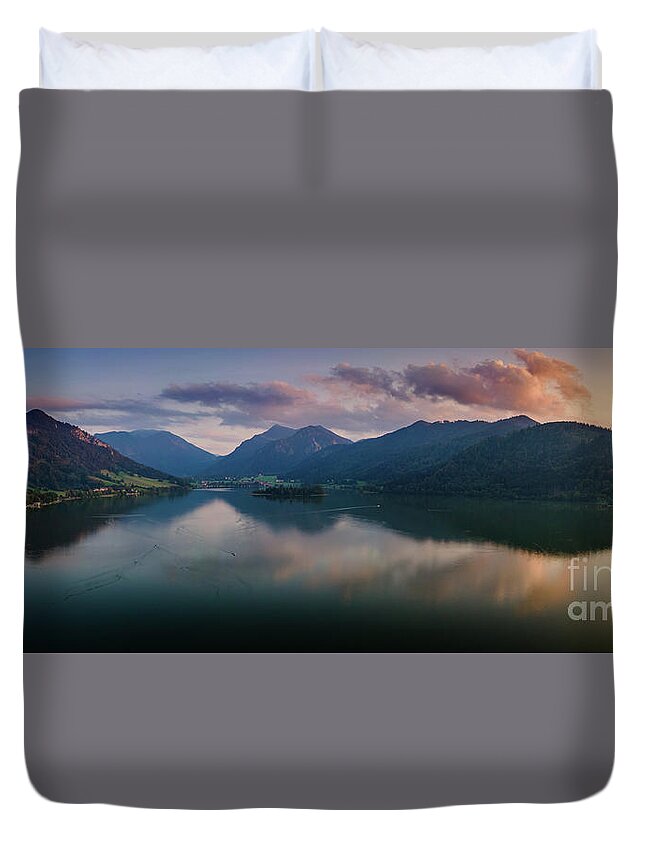 Alps Duvet Cover featuring the photograph Sunset in the Alps by Hannes Cmarits