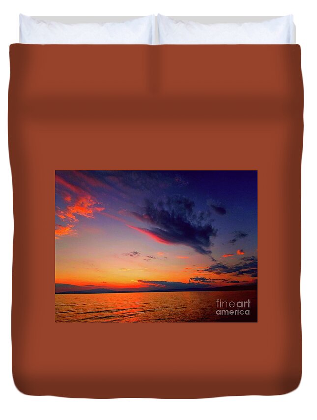  Duvet Cover featuring the photograph Sunset Love ly Clouds by Leonida Arte