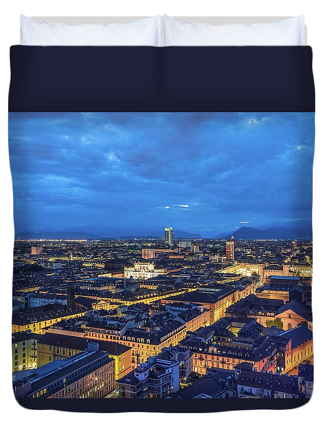  Duvet Cover featuring the photograph Sunset on Turino by Robert Miller