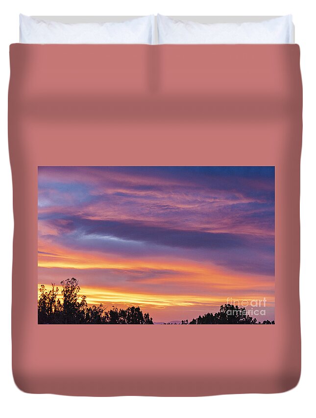 Natanson Duvet Cover featuring the photograph Sunset Ortiz Mountains 33 by Steven Natanson