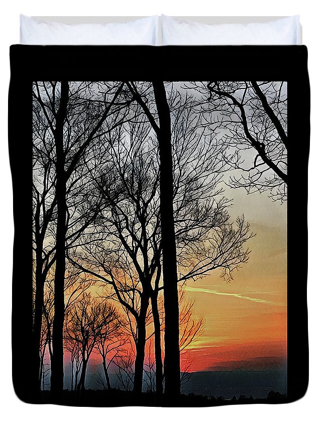 Sunset Duvet Cover featuring the photograph Sunset Symphony by Tim Nyberg