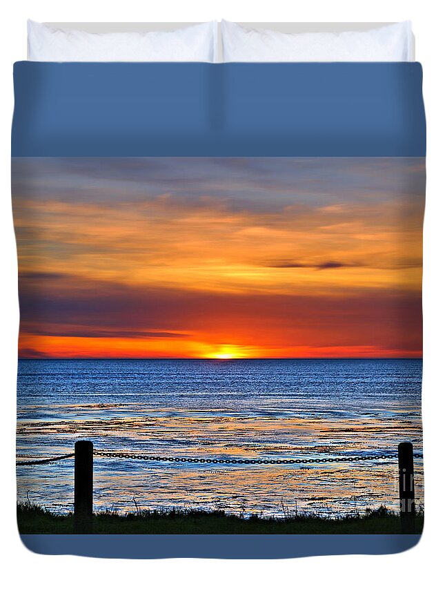 Sunset Duvet Cover featuring the photograph Sunset by Vivian Krug Cotton