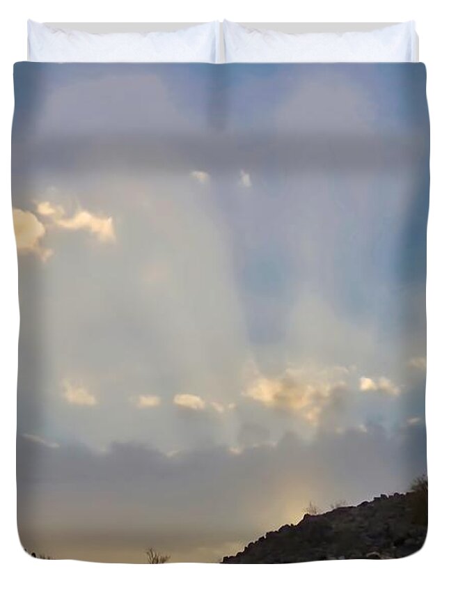 Arizona Duvet Cover featuring the photograph Suntensed by Judy Kennedy