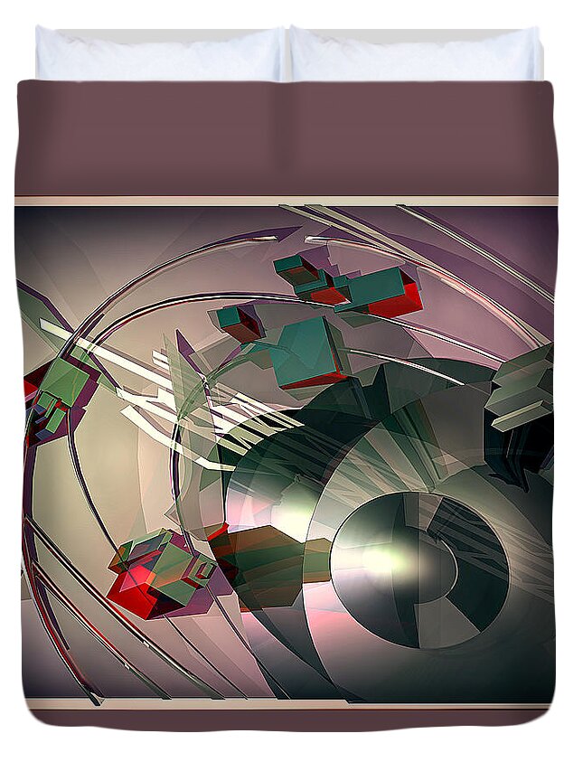 Suprematism Duvet Cover featuring the digital art Suprematist Composition 002H by Andrei SKY