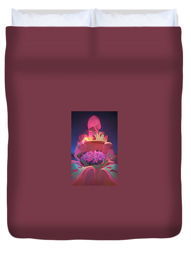  Duvet Cover featuring the digital art Surreal Flowers by Rod Turner