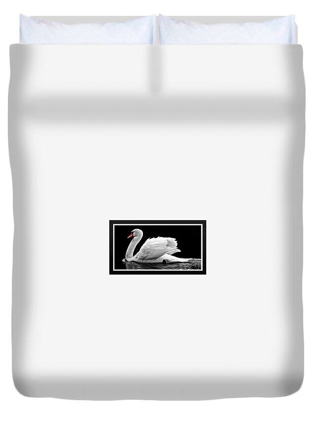 Swan Duvet Cover featuring the photograph Swan Elegance by Nancy Ayanna Wyatt