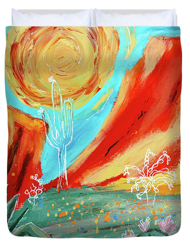 Arizona Duvet Cover featuring the painting Sweet Arizona by Bonny Puckett