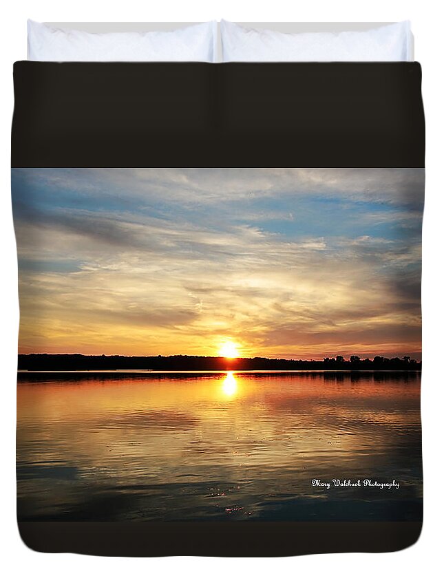 Sunset Duvet Cover featuring the photograph Sweet Dreams Sunset by Mary Walchuck