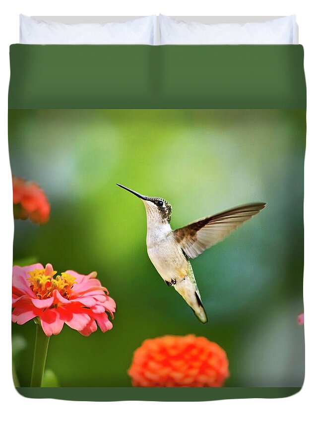Hummingbird Duvet Cover featuring the photograph Sweet Promise Hummingbird by Christina Rollo