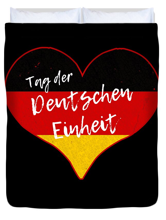 Funny Duvet Cover featuring the digital art Tag der Deutschen Einheit by Flippin Sweet Gear