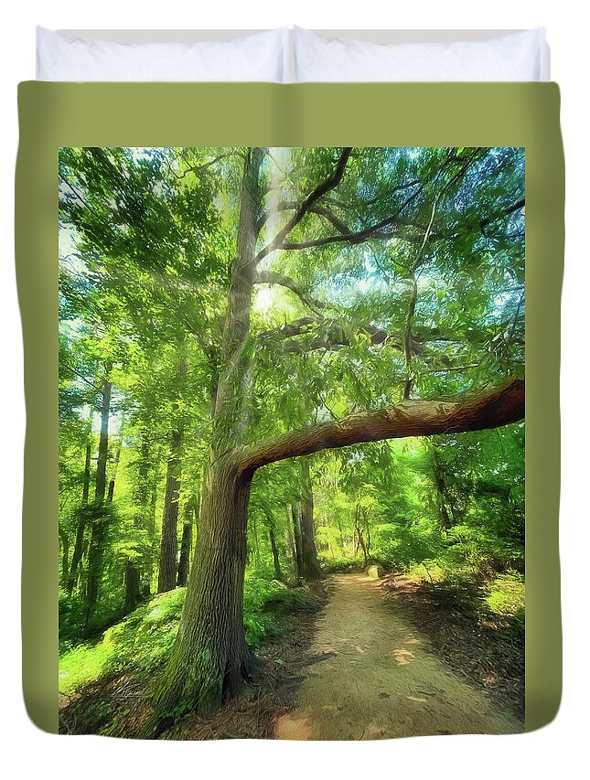 Narrow Path Duvet Cover featuring the photograph Take the Narrow Path by Michael Frank