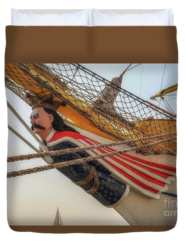 Tall Ship Duvet Cover featuring the photograph Tall Ships - Masthead - Charleston by Dale Powell